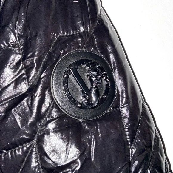 Versace Jeans Couture Black Nylon Puffer Jacket Down Filled M